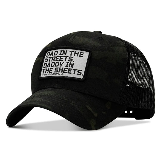 One Revolver Surfboards - Dad In The Streets. Daddy In The Sheets. White Patch Snapback Hat HEADWEAR