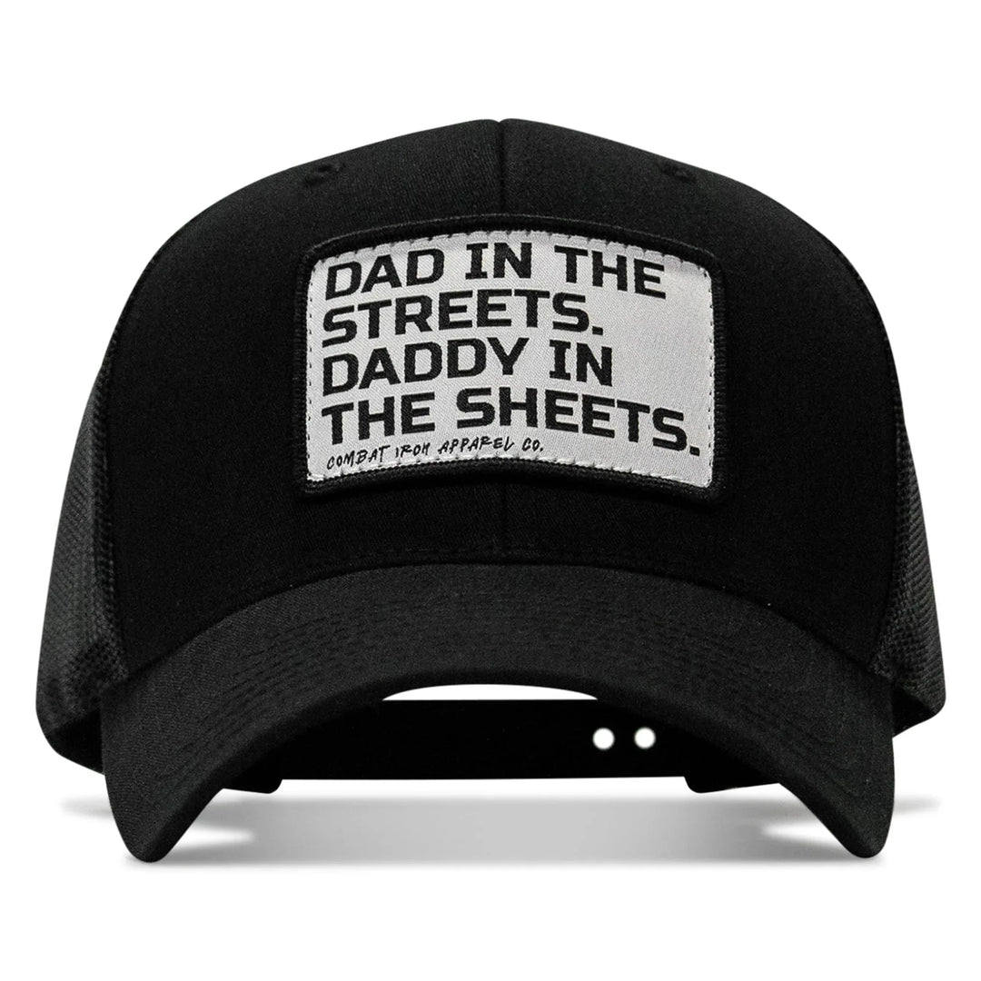 One Revolver Surfboards - Dad In The Streets. Daddy In The Sheets. White Patch Snapback Hat HEADWEAR