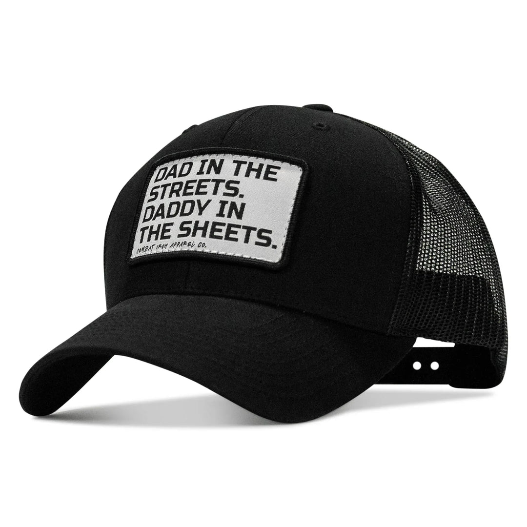 One Revolver Surfboards - Dad In The Streets. Daddy In The Sheets. White Patch Snapback Hat HEADWEAR
