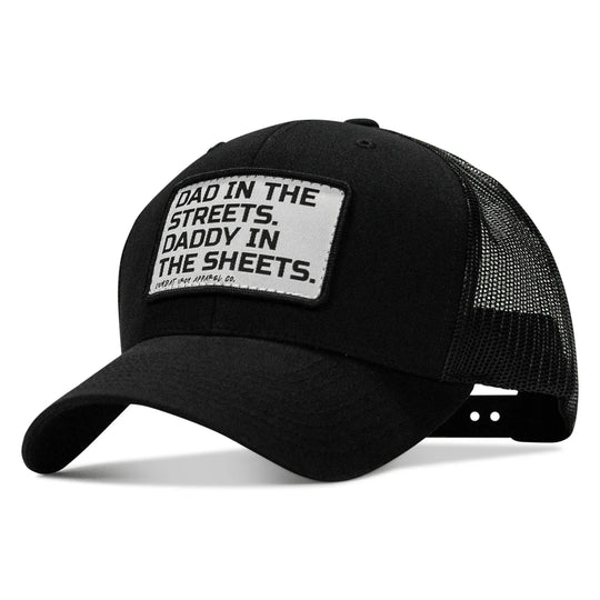 One Revolver Surfboards - Dad In The Streets. Daddy In The Sheets. White Patch Snapback Hat HEADWEAR