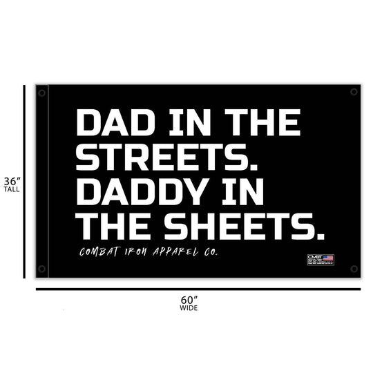Dad In The Streets. Daddy In The Sheets. 3' x 5' Wall Flag - One Revolver Surfboards