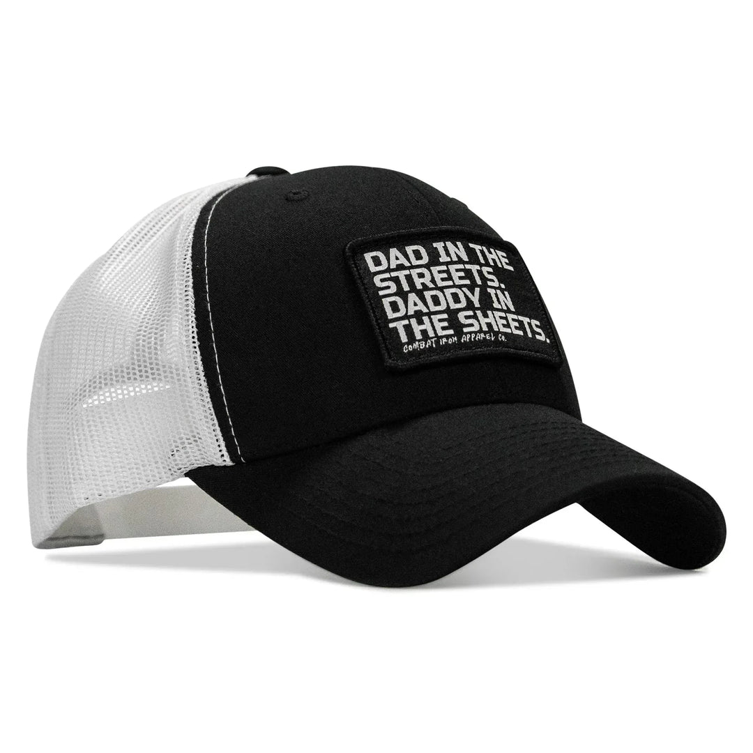 One Revolver Surfboards - Dad In The Streets. Daddy In The Sheets. Black Patch Snapback Hat HEADWEAR