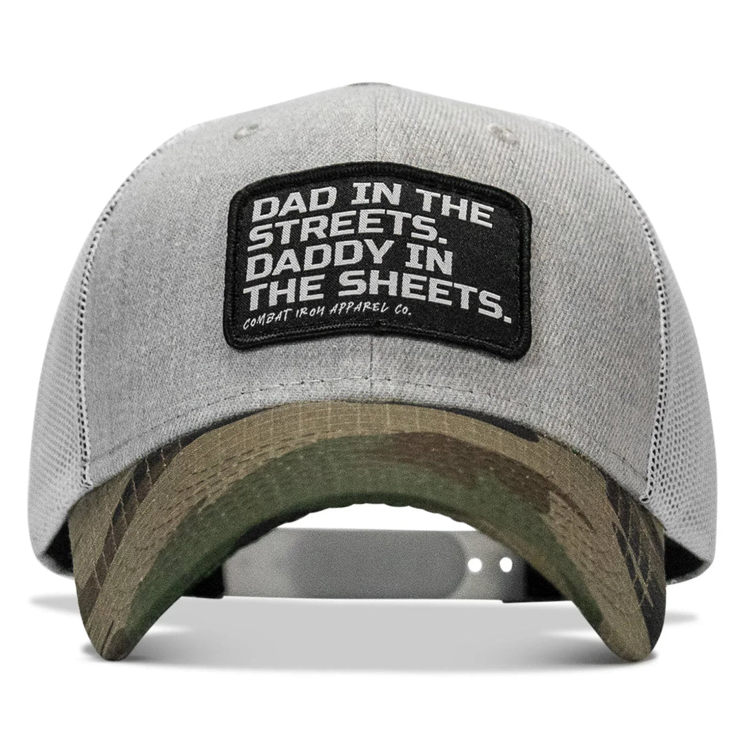 One Revolver Surfboards - Dad In The Streets. Daddy In The Sheets. Black Patch Snapback Hat HEADWEAR