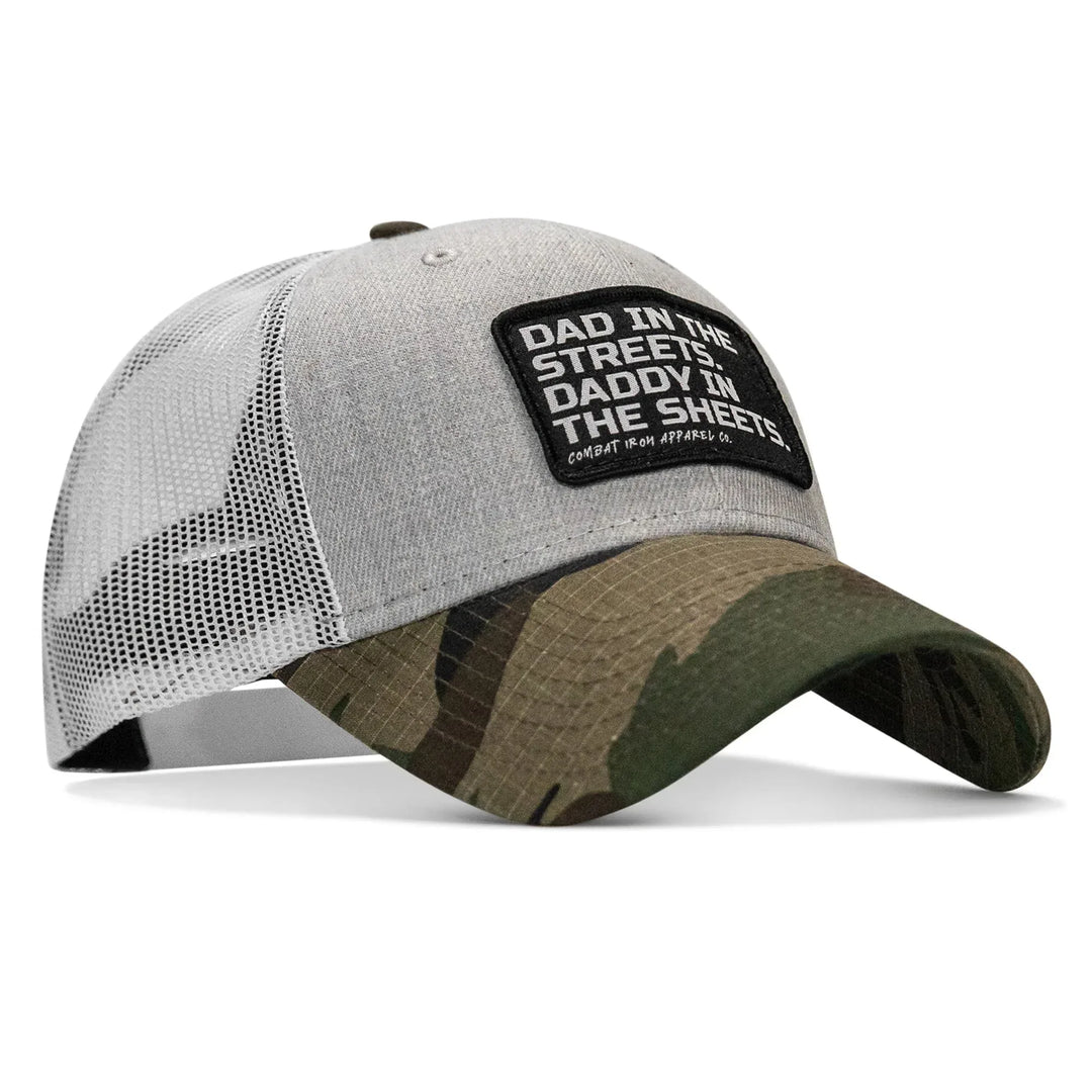 One Revolver Surfboards - Dad In The Streets. Daddy In The Sheets. Black Patch Snapback Hat HEADWEAR