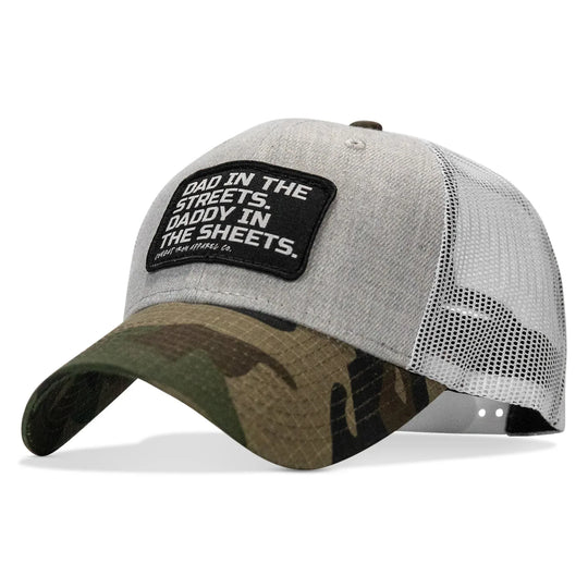 One Revolver Surfboards - Dad In The Streets. Daddy In The Sheets. Black Patch Snapback Hat HEADWEAR
