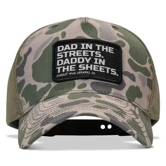 One Revolver Surfboards - Dad In The Streets. Daddy In The Sheets. Black Patch Snapback Hat HEADWEAR