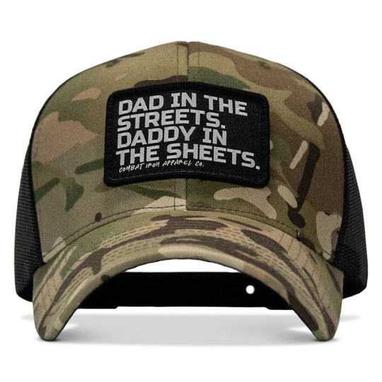 One Revolver Surfboards - Dad In The Streets. Daddy In The Sheets. Black Patch Snapback Hat HEADWEAR