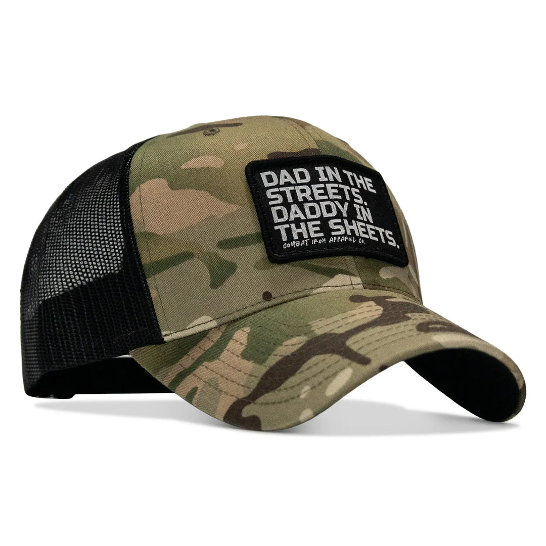 One Revolver Surfboards - Dad In The Streets. Daddy In The Sheets. Black Patch Snapback Hat HEADWEAR