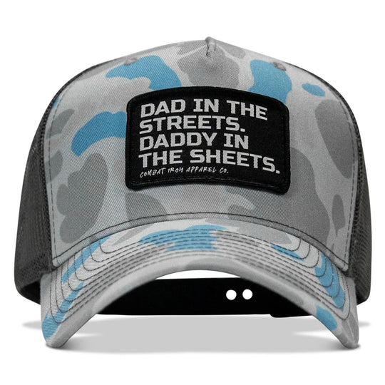 One Revolver Surfboards - Dad In The Streets. Daddy In The Sheets. Black Patch Snapback Hat HEADWEAR