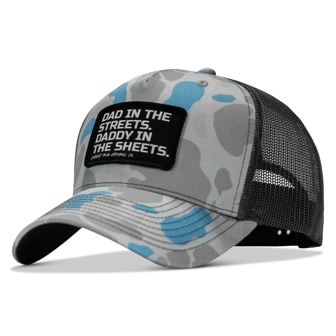 One Revolver Surfboards - Dad In The Streets. Daddy In The Sheets. Black Patch Snapback Hat HEADWEAR