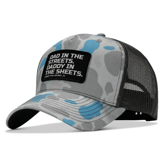 One Revolver Surfboards - Dad In The Streets. Daddy In The Sheets. Black Patch Snapback Hat HEADWEAR