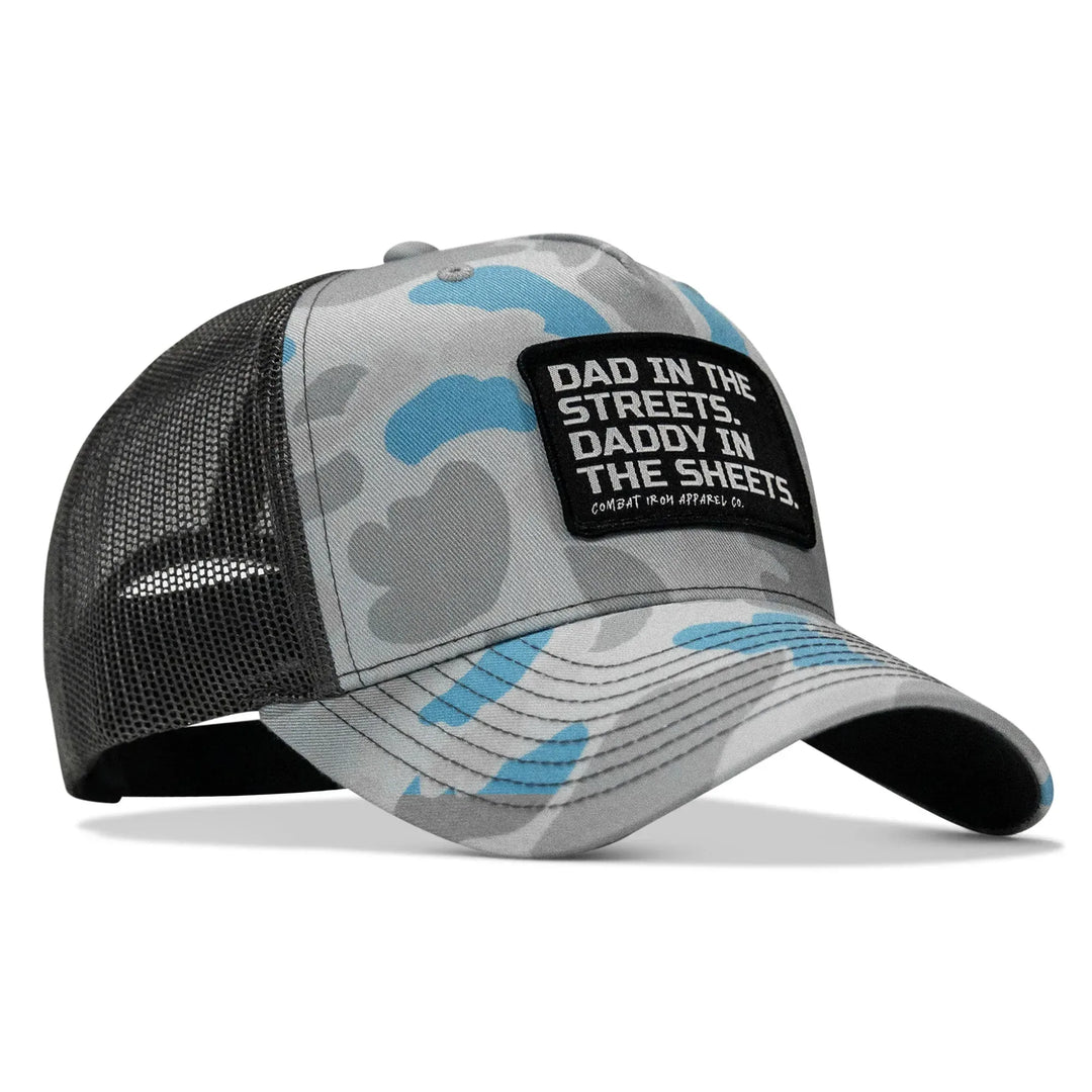 One Revolver Surfboards - Dad In The Streets. Daddy In The Sheets. Black Patch Snapback Hat HEADWEAR