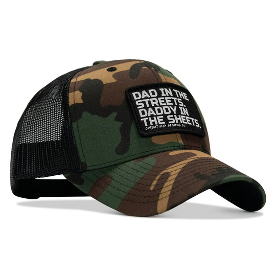 One Revolver Surfboards - Dad In The Streets. Daddy In The Sheets. Black Patch Snapback Hat HEADWEAR