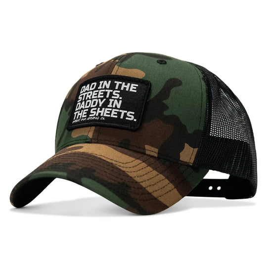 One Revolver Surfboards - Dad In The Streets. Daddy In The Sheets. Black Patch Snapback Hat HEADWEAR