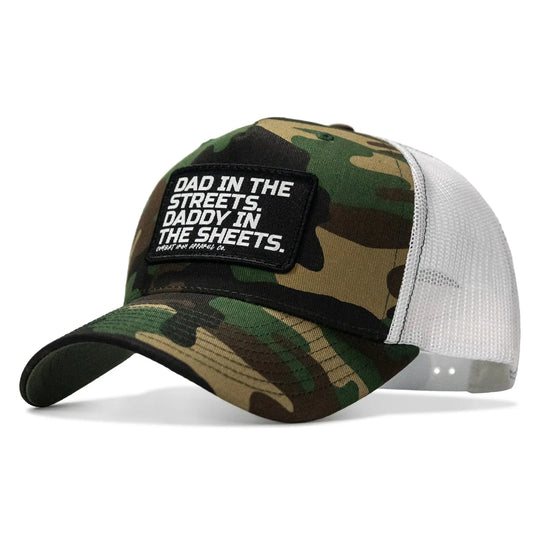 One Revolver Surfboards - Dad In The Streets. Daddy In The Sheets. Black Patch Snapback Hat HEADWEAR