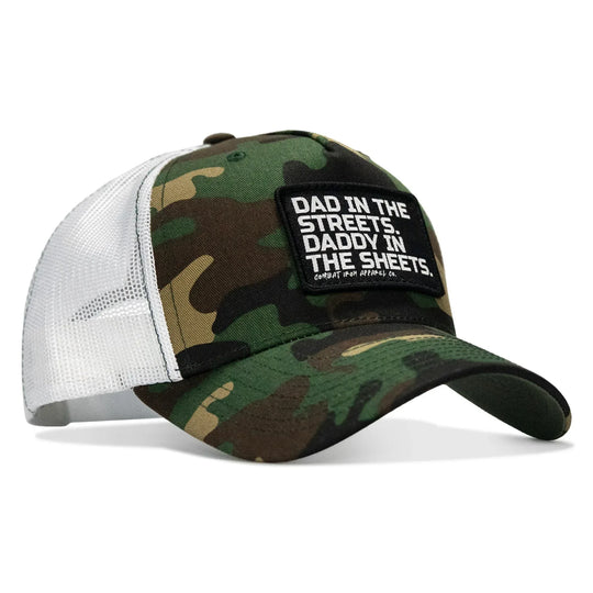 One Revolver Surfboards - Dad In The Streets. Daddy In The Sheets. Black Patch Snapback Hat HEADWEAR
