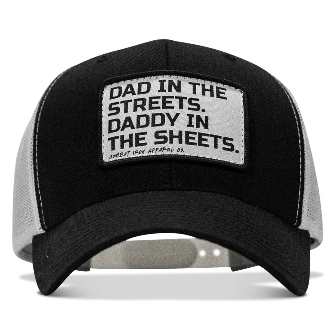 One Revolver Surfboards - Dad In The Streets. Daddy In The Sheets. White Patch Snapback Hat HEADWEAR