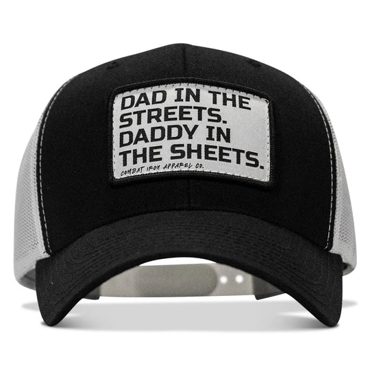 One Revolver Surfboards - Dad In The Streets. Daddy In The Sheets. White Patch Snapback Hat HEADWEAR