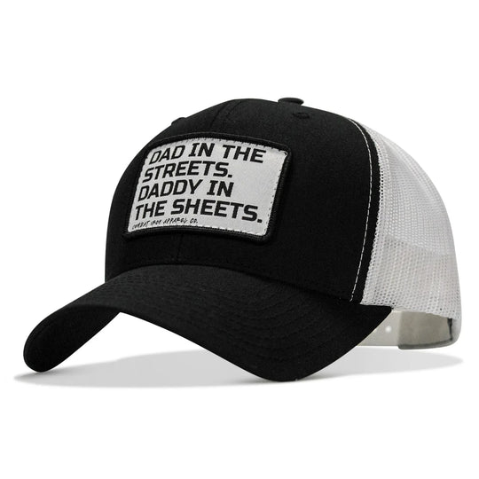 One Revolver Surfboards - Dad In The Streets. Daddy In The Sheets. White Patch Snapback Hat HEADWEAR