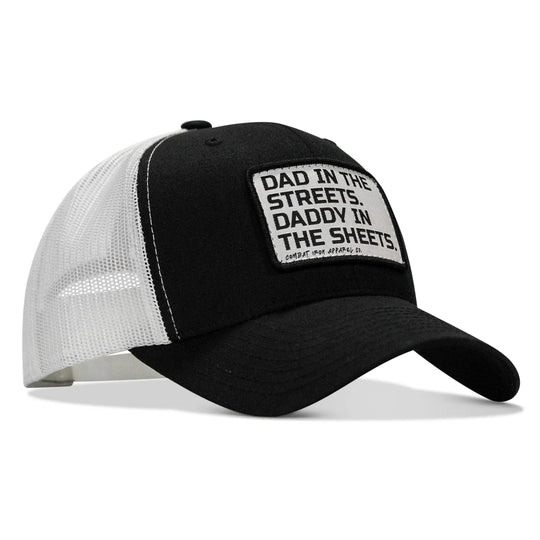 One Revolver Surfboards - Dad In The Streets. Daddy In The Sheets. White Patch Snapback Hat HEADWEAR