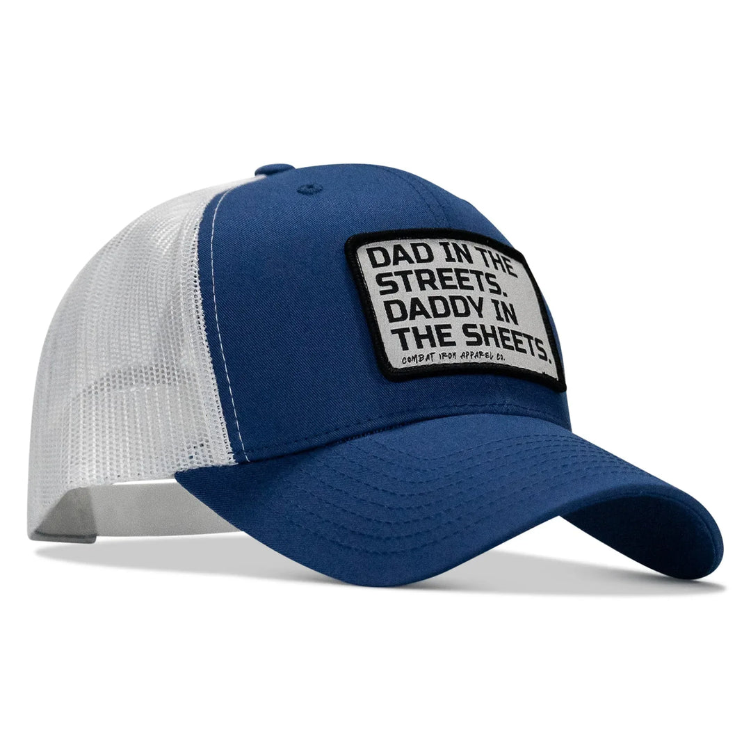 One Revolver Surfboards - Dad In The Streets. Daddy In The Sheets. White Patch Snapback Hat HEADWEAR