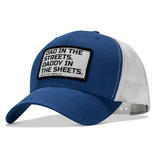 One Revolver Surfboards - Dad In The Streets. Daddy In The Sheets. White Patch Snapback Hat HEADWEAR