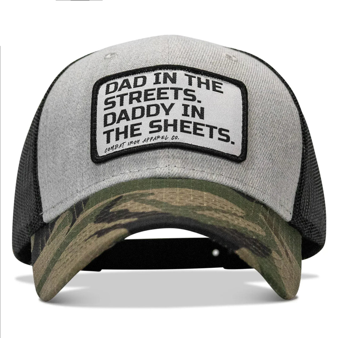 One Revolver Surfboards - Dad In The Streets. Daddy In The Sheets. White Patch Snapback Hat HEADWEAR