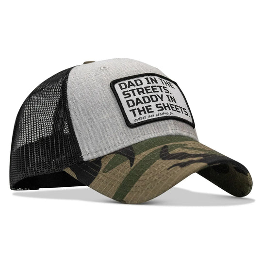 One Revolver Surfboards - Dad In The Streets. Daddy In The Sheets. White Patch Snapback Hat HEADWEAR