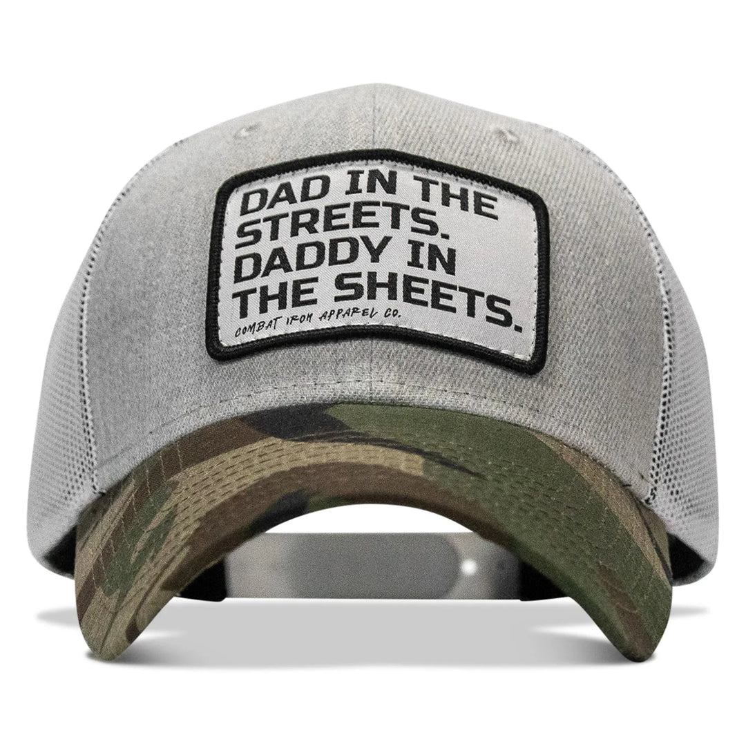 One Revolver Surfboards - Dad In The Streets. Daddy In The Sheets. White Patch Snapback Hat HEADWEAR