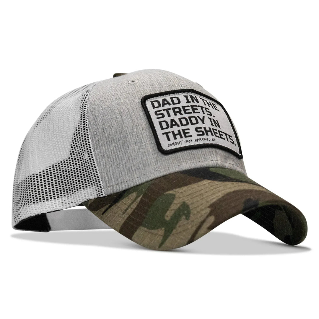 One Revolver Surfboards - Dad In The Streets. Daddy In The Sheets. White Patch Snapback Hat HEADWEAR