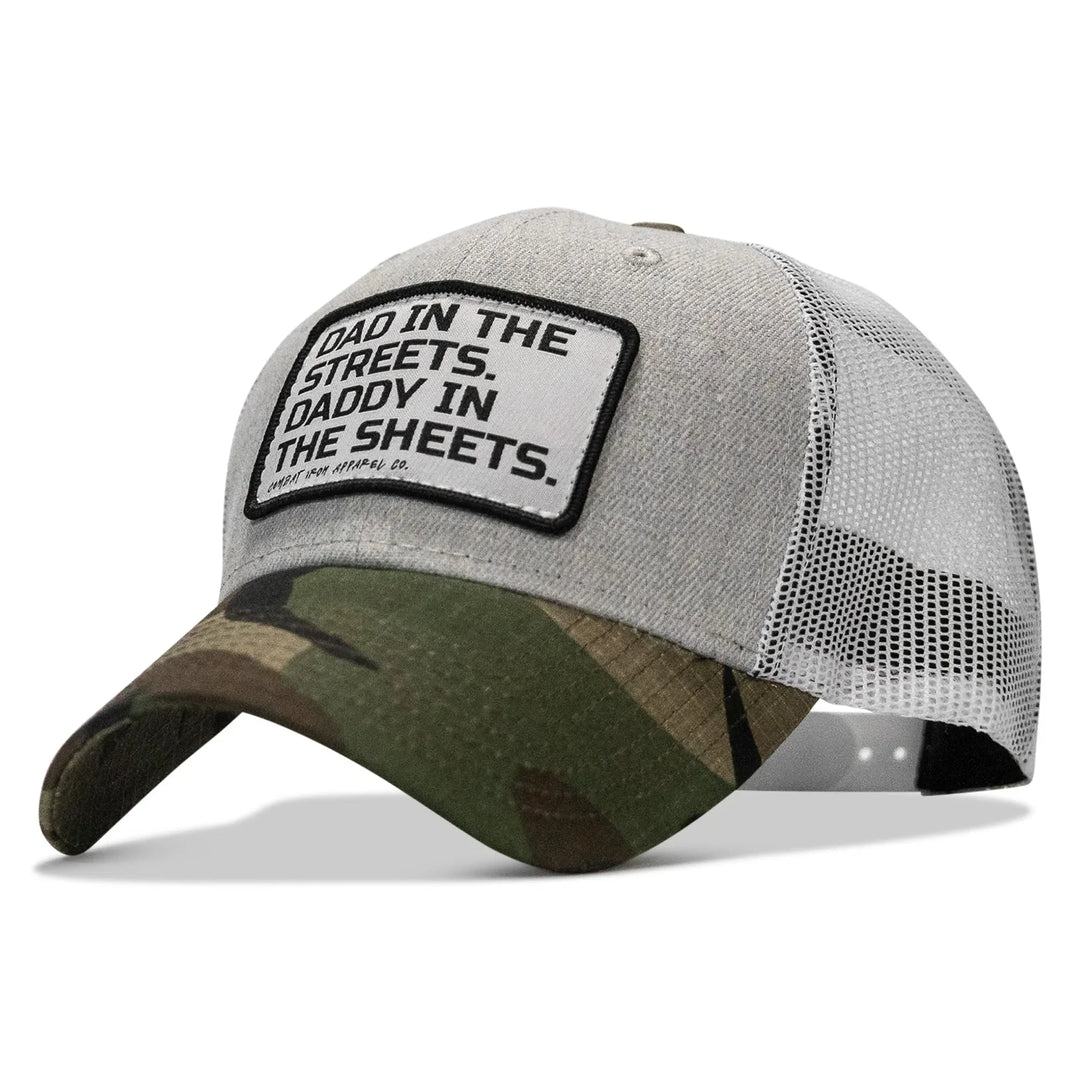 One Revolver Surfboards - Dad In The Streets. Daddy In The Sheets. White Patch Snapback Hat HEADWEAR