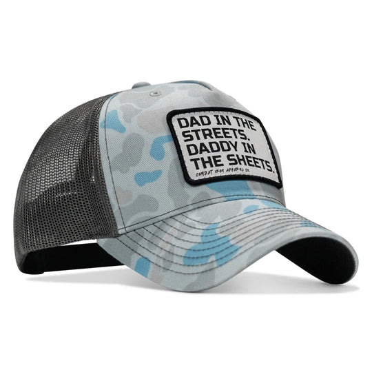 One Revolver Surfboards - Dad In The Streets. Daddy In The Sheets. White Patch Snapback Hat HEADWEAR