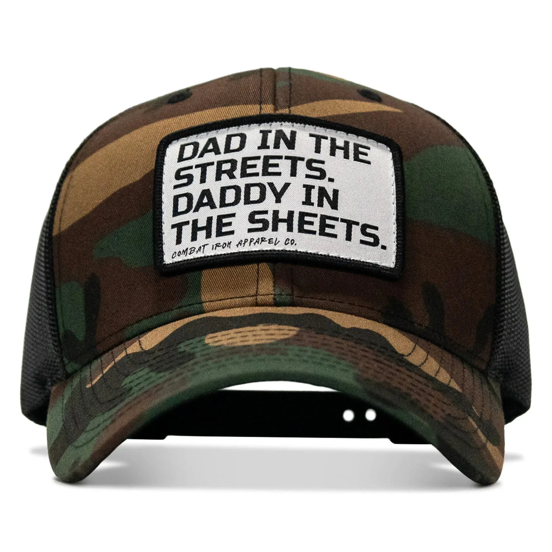 One Revolver Surfboards - Dad In The Streets. Daddy In The Sheets. White Patch Snapback Hat HEADWEAR