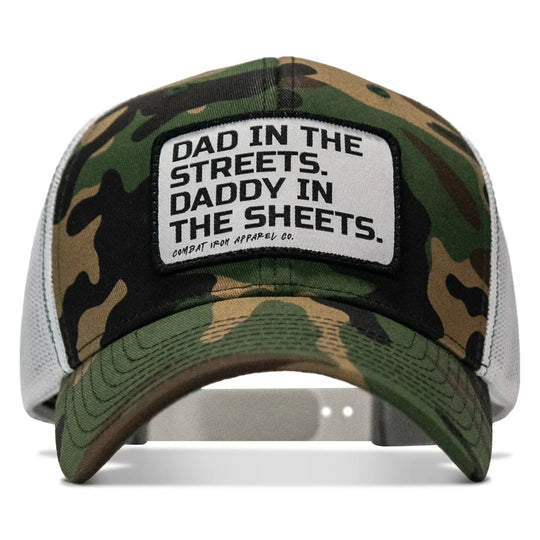 One Revolver Surfboards - Dad In The Streets. Daddy In The Sheets. White Patch Snapback Hat HEADWEAR
