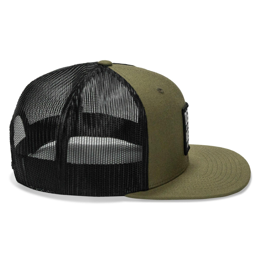 One Revolver Surfboards - Death Is Promised. Mercy Is Earned Patch Flatbill Hat HEADWEAR