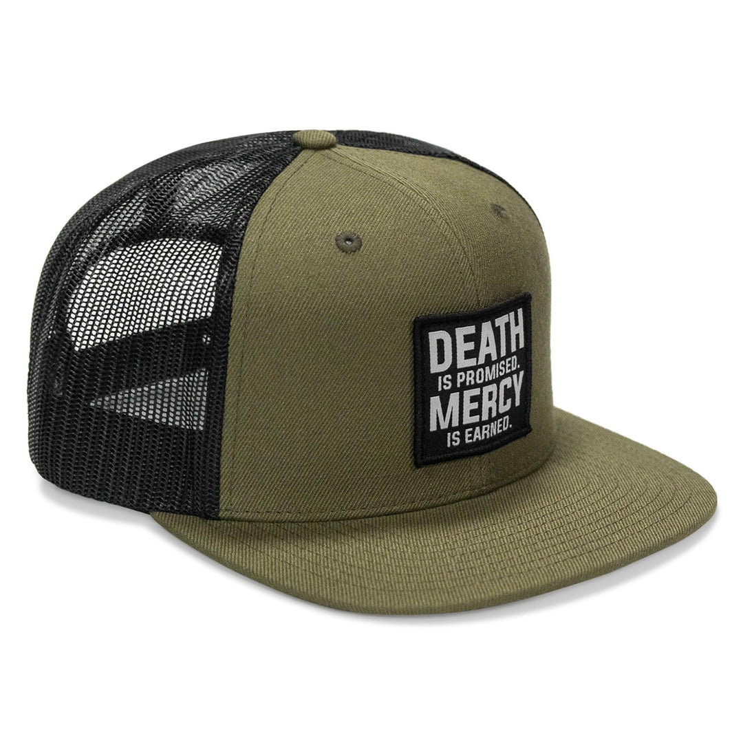 One Revolver Surfboards - Death Is Promised. Mercy Is Earned Patch Flatbill Hat HEADWEAR