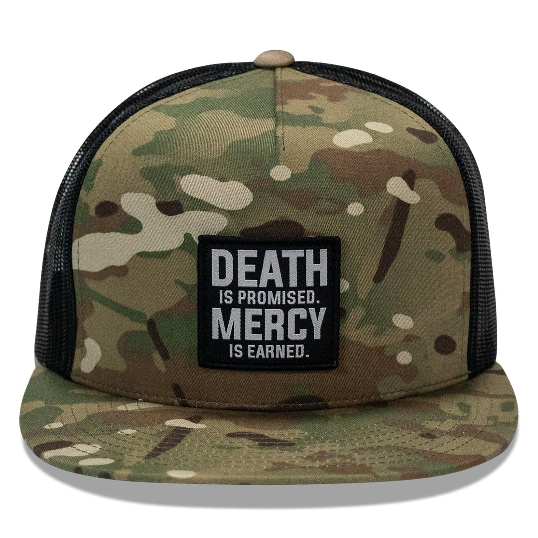 One Revolver Surfboards - Death Is Promised. Mercy Is Earned Patch Flatbill Hat HEADWEAR