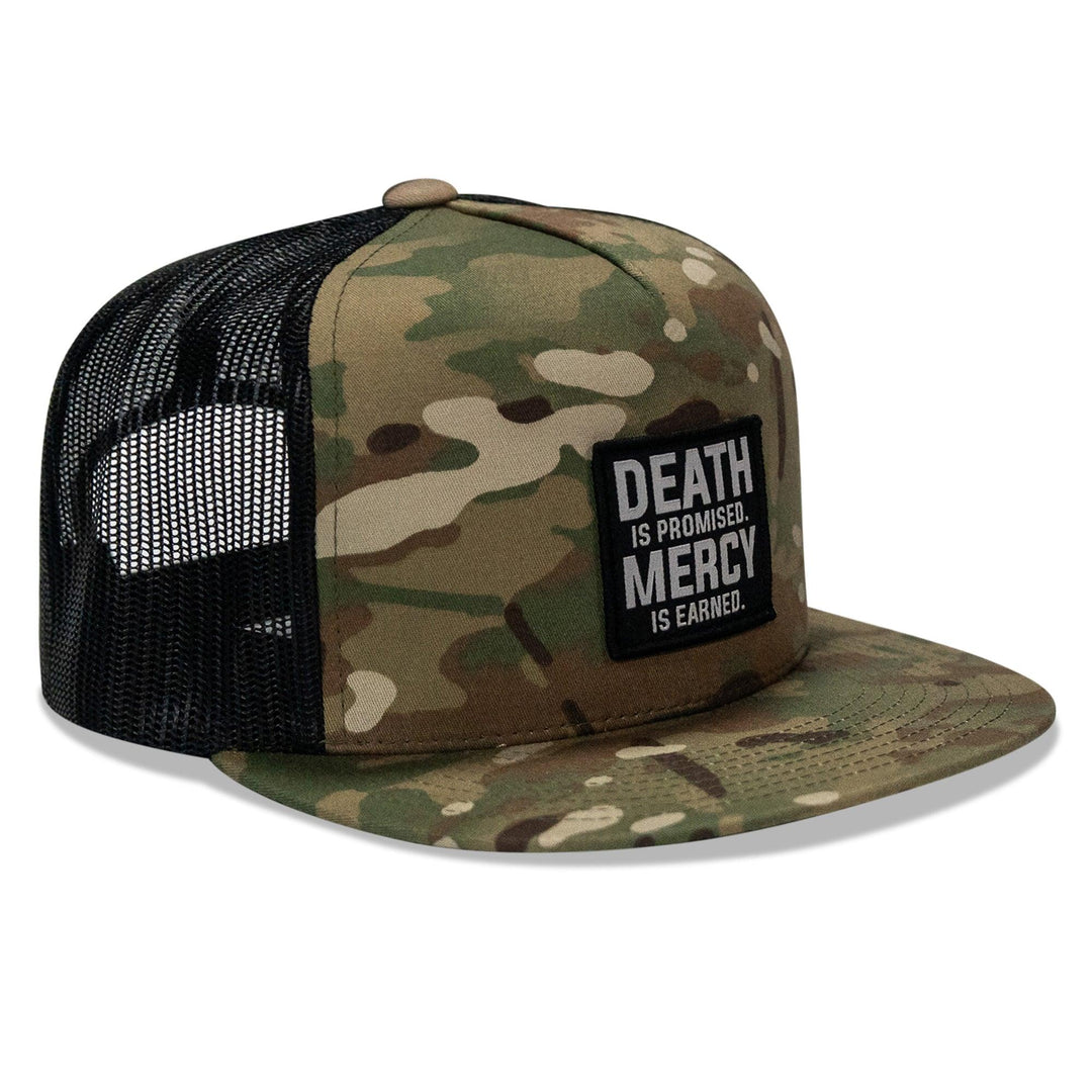 One Revolver Surfboards - Death Is Promised. Mercy Is Earned Patch Flatbill Hat HEADWEAR