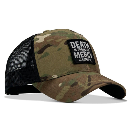 One Revolver Surfboards - Death Is Promised. Mercy Is Earned Patch Snapback Hat HEADWEAR