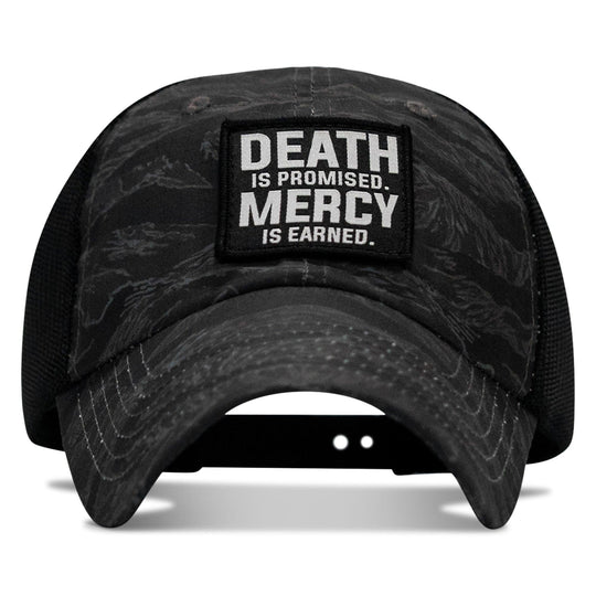 One Revolver Surfboards - Death Is Promised. Mercy Is Earned Patch. Tactical Ripstop Mesh Snapback Hat HEADWEAR