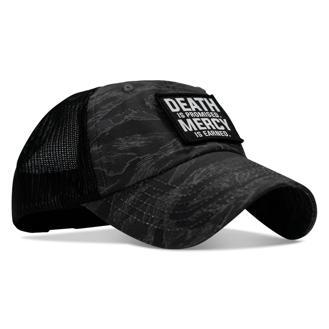 One Revolver Surfboards - Death Is Promised. Mercy Is Earned Patch. Tactical Ripstop Mesh Snapback Hat HEADWEAR