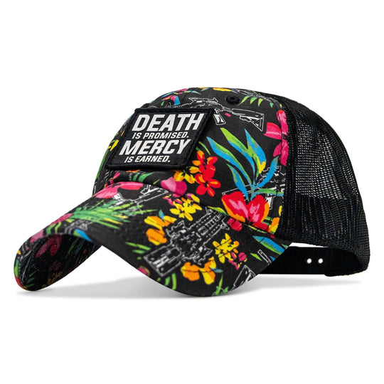 One Revolver Surfboards - Death Is Promised. Mercy Is Earned Patch. Tactical Ripstop Mesh Snapback Hat HEADWEAR