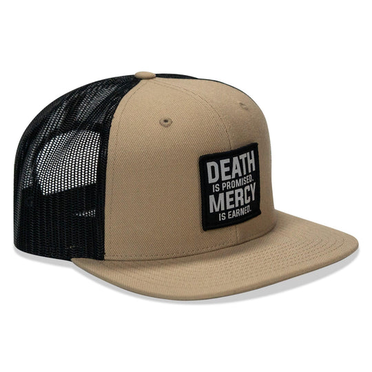One Revolver Surfboards - Death Is Promised. Mercy Is Earned Patch Flatbill Hat HEADWEAR