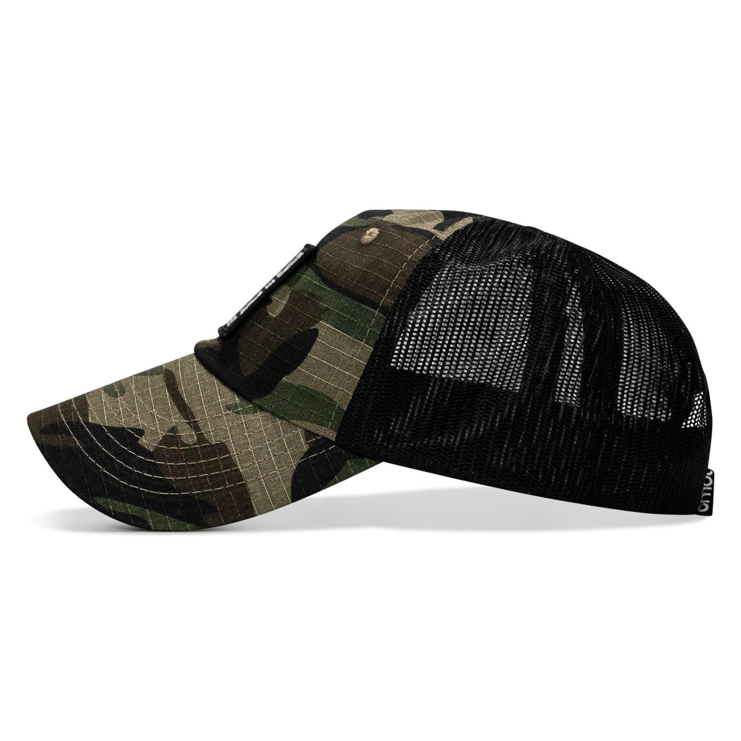 One Revolver Surfboards - Death Is Promised. Mercy Is Earned Patch. Tactical Ripstop Mesh Snapback Hat HEADWEAR