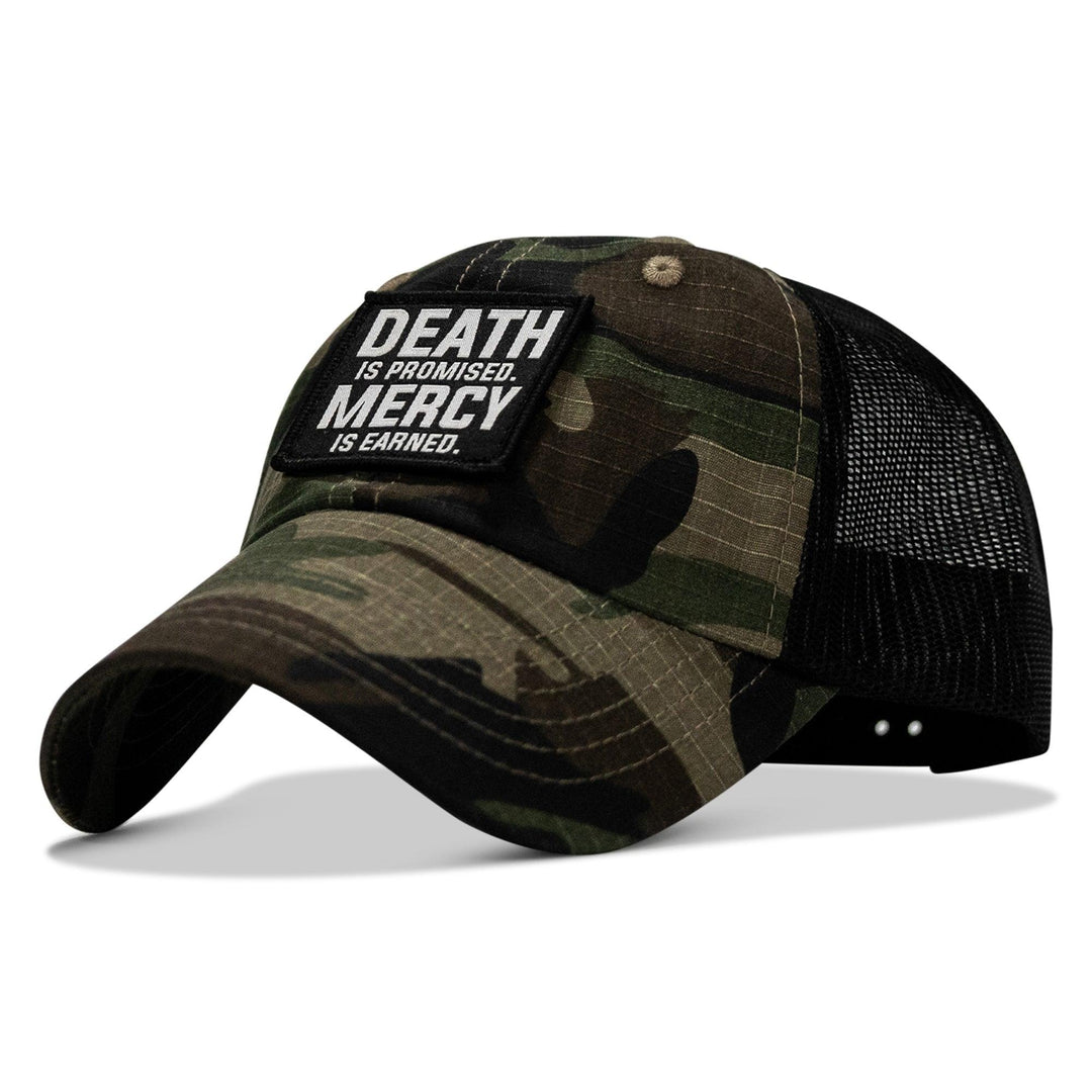 One Revolver Surfboards - Death Is Promised. Mercy Is Earned Patch. Tactical Ripstop Mesh Snapback Hat HEADWEAR