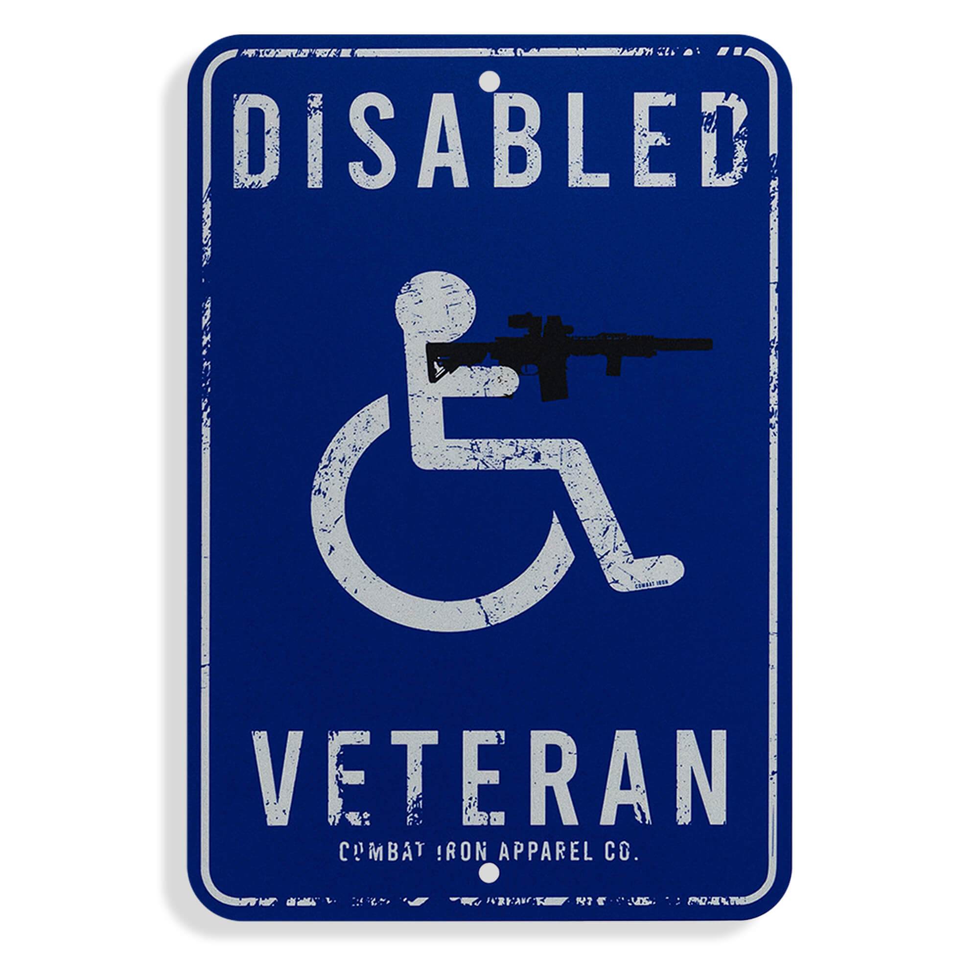 Disabled Veteran Metal Wall Mounted Sign - METAL SIGN - One Revolver Surfboards