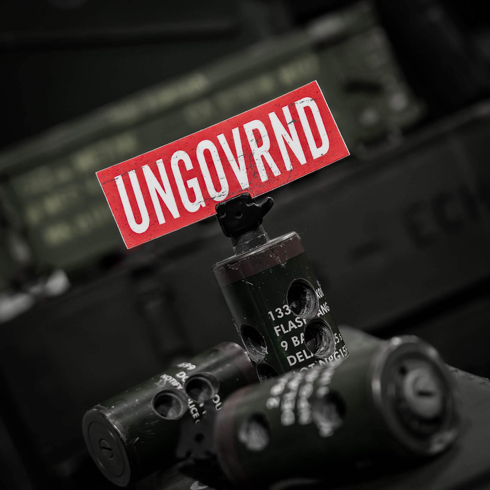 Ungovrnd Distressed Red Decal - One Revolver Surfboards