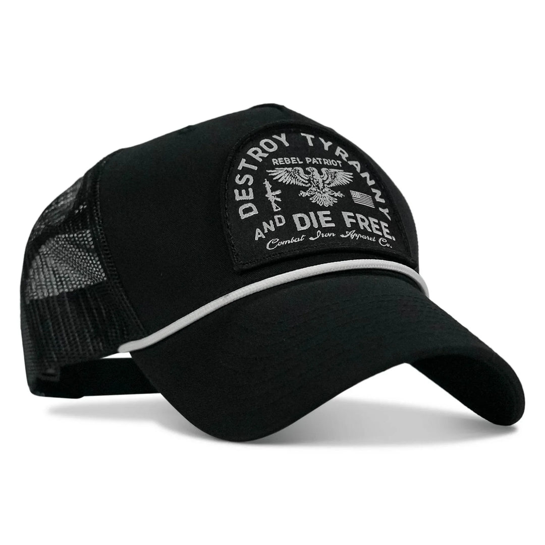 One Revolver Surfboards - Destroy Tyranny and Die Free Patch Rope Snapback Hat HEADWEAR