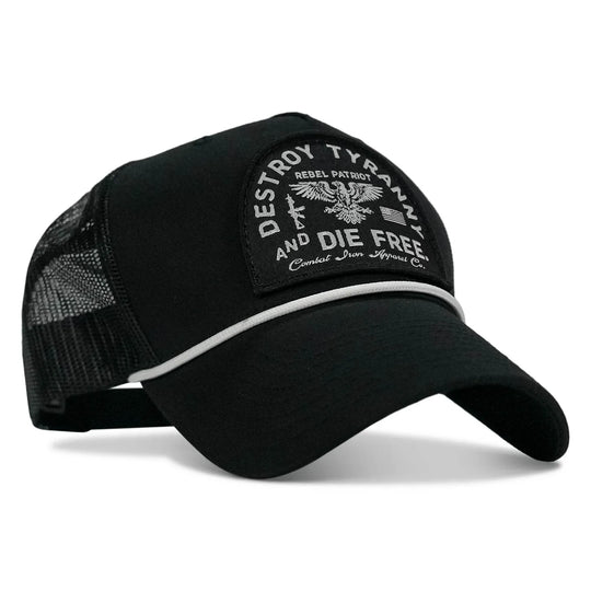 One Revolver Surfboards - Destroy Tyranny and Die Free Patch Rope Snapback Hat HEADWEAR