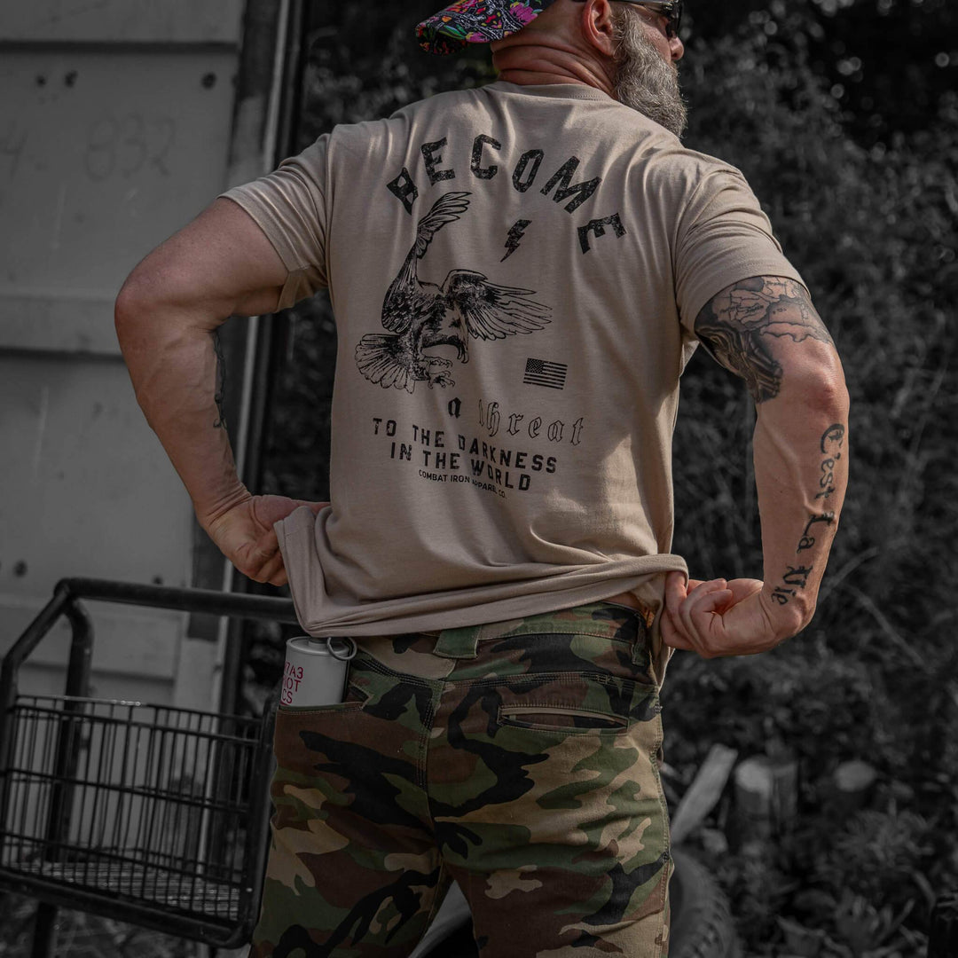 Become A Threat To The Darkness Men's T-Shirt - One Revolver Surfboards